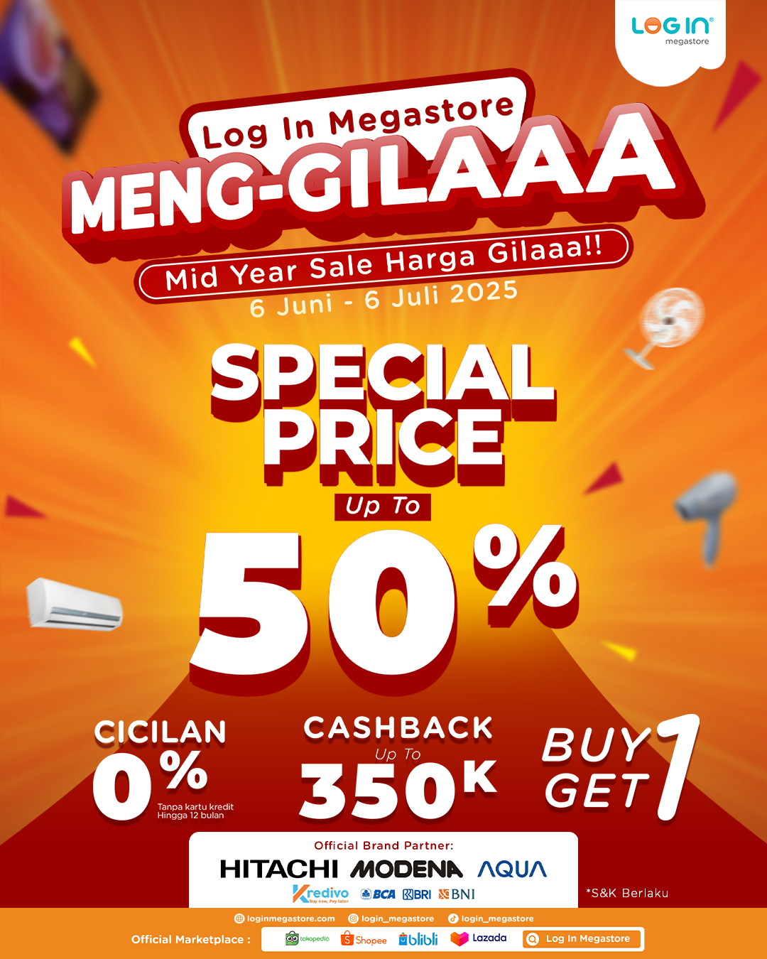 Banner LOG IN MERGASTORE JUNI MENG-GILAAA! - Login Megastore